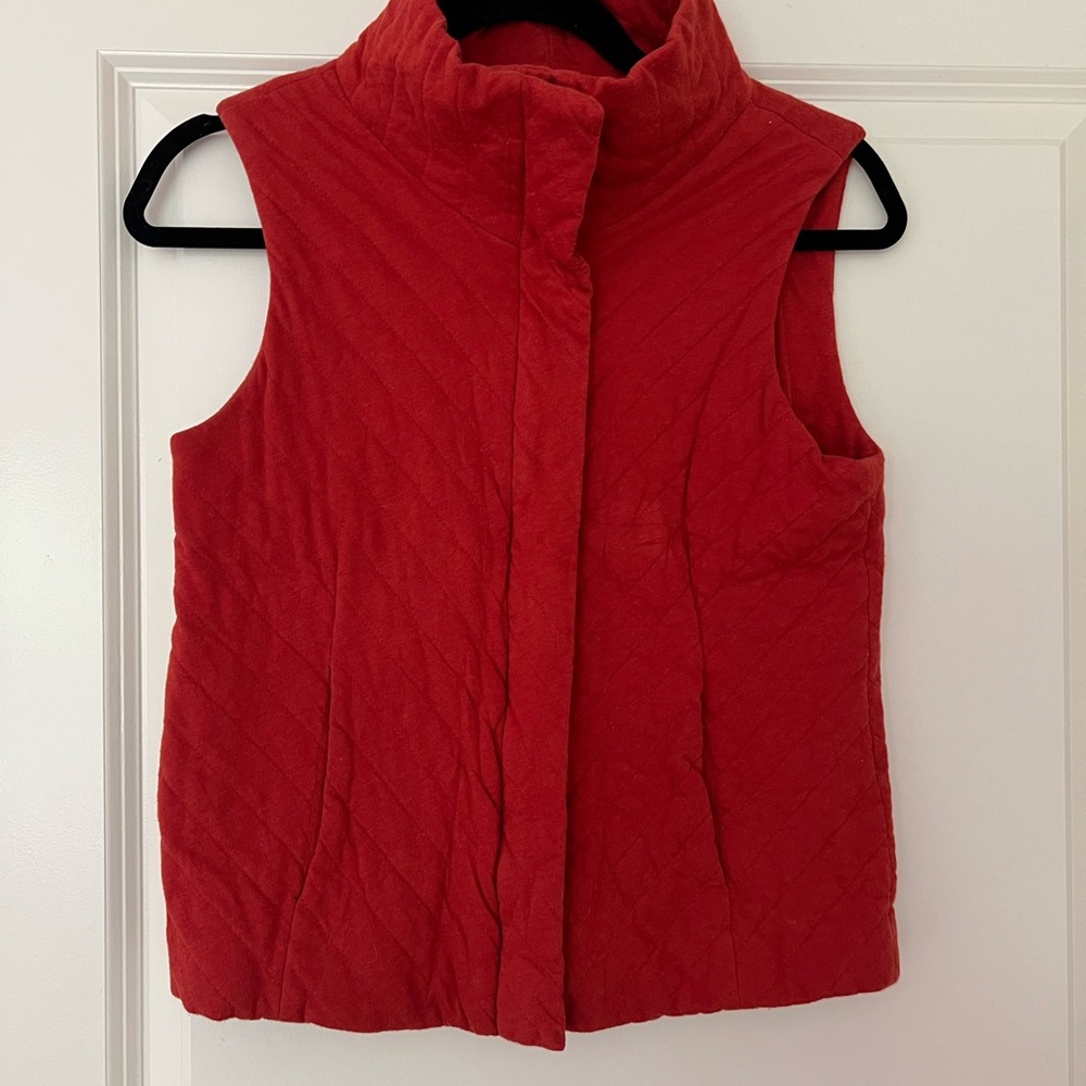 Eileen Fisher Burnt Orange Quilted Vest